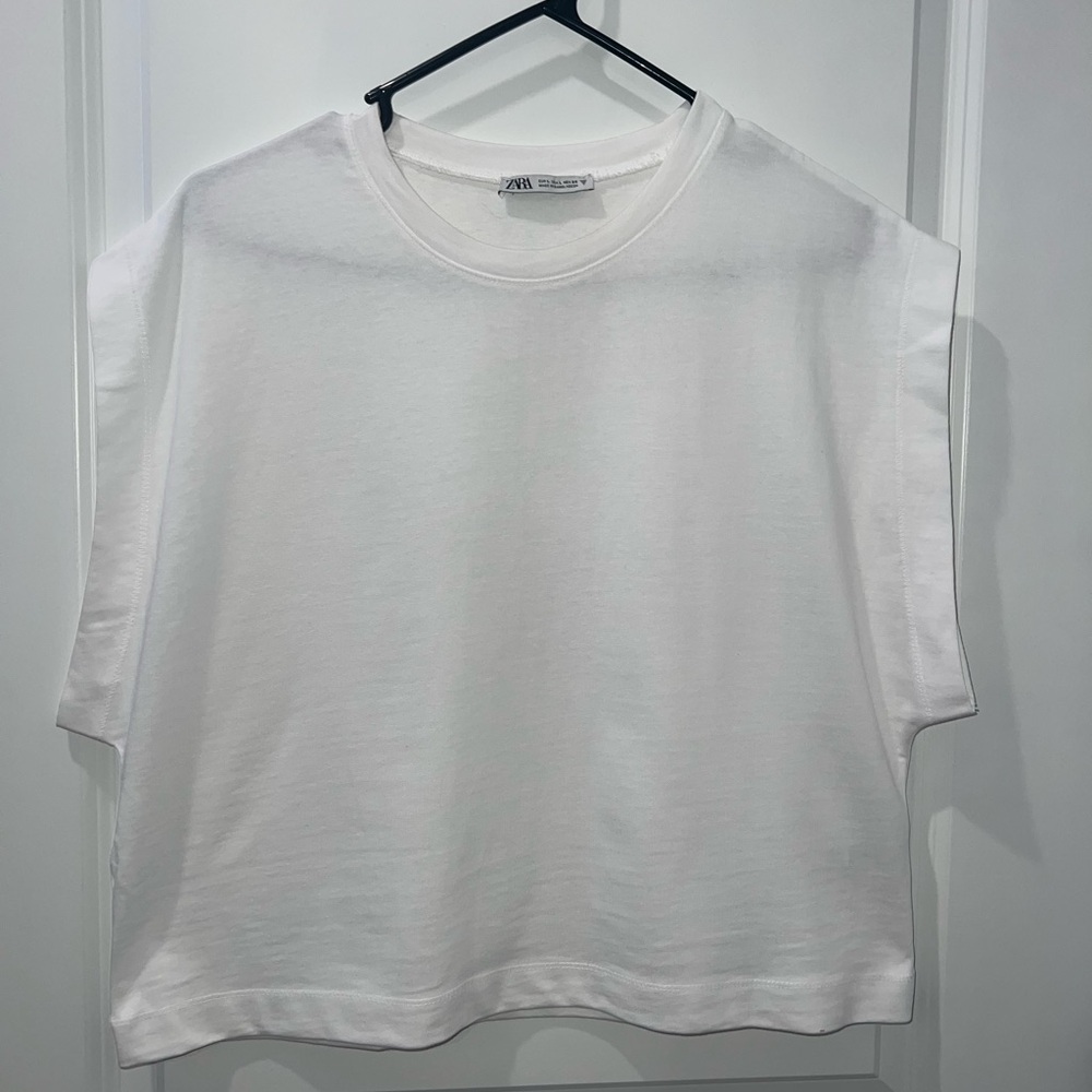 Zara White Boxy Muscle Tee